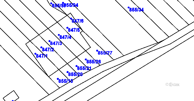Parcela st. 855/27 v KÚ Horka nad Moravou, Katastrální mapa