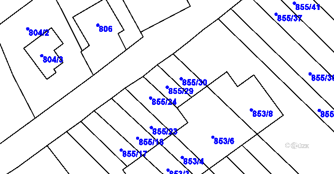 Parcela st. 855/29 v KÚ Horka nad Moravou, Katastrální mapa