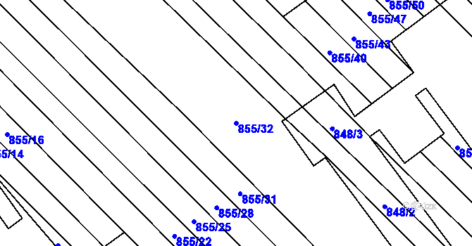 Parcela st. 855/32 v KÚ Horka nad Moravou, Katastrální mapa