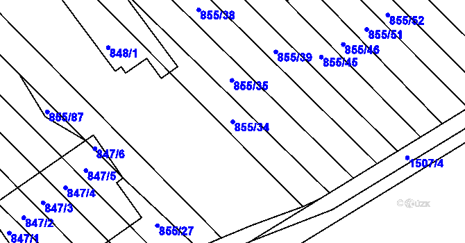 Parcela st. 855/34 v KÚ Horka nad Moravou, Katastrální mapa