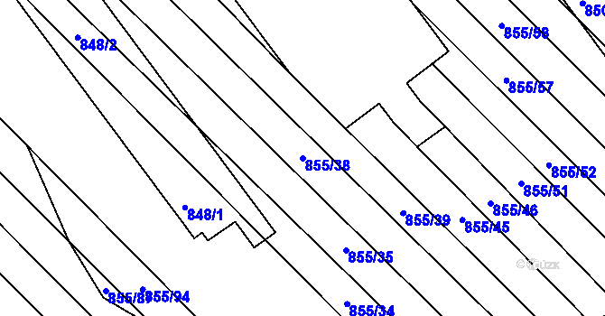 Parcela st. 855/38 v KÚ Horka nad Moravou, Katastrální mapa