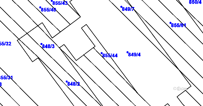 Parcela st. 855/44 v KÚ Horka nad Moravou, Katastrální mapa