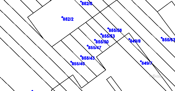 Parcela st. 855/47 v KÚ Horka nad Moravou, Katastrální mapa