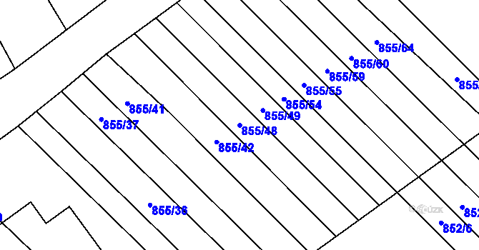 Parcela st. 855/48 v KÚ Horka nad Moravou, Katastrální mapa