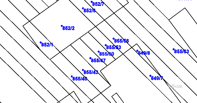 Parcela st. 855/50 v KÚ Horka nad Moravou, Katastrální mapa