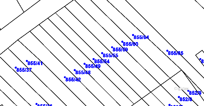 Parcela st. 855/55 v KÚ Horka nad Moravou, Katastrální mapa