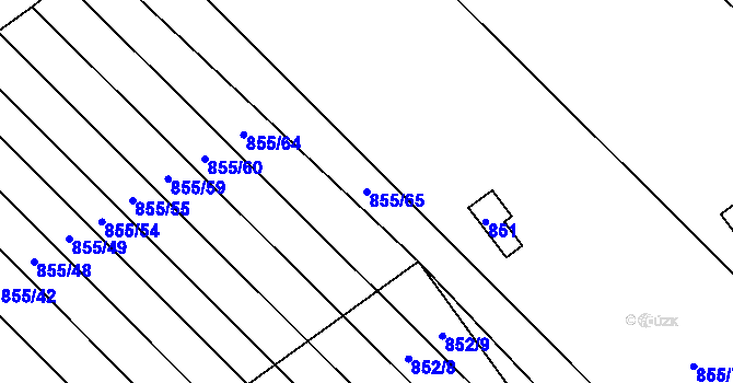 Parcela st. 855/65 v KÚ Horka nad Moravou, Katastrální mapa