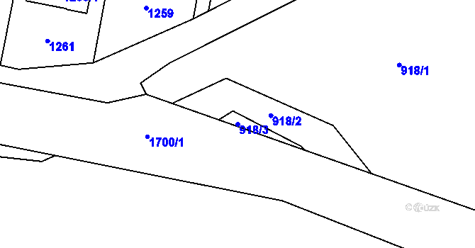 Parcela st. 918/3 v KÚ Horka nad Moravou, Katastrální mapa