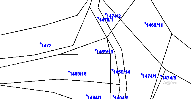 Parcela st. 1469/13 v KÚ Horka nad Moravou, Katastrální mapa