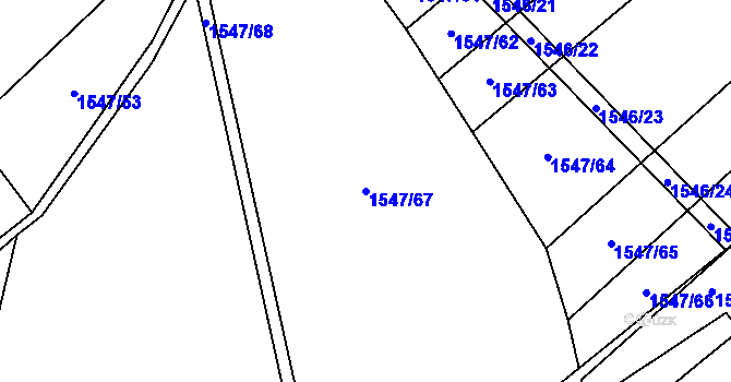 Parcela st. 1547/67 v KÚ Horka nad Moravou, Katastrální mapa