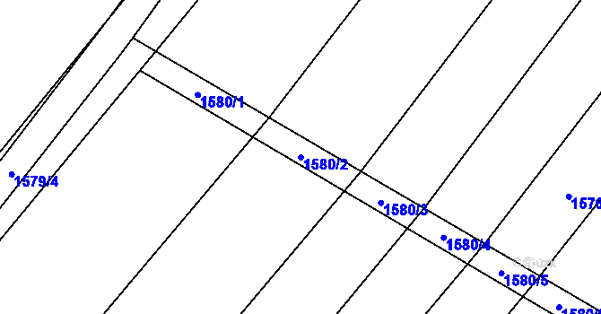 Parcela st. 1580/2 v KÚ Horka nad Moravou, Katastrální mapa