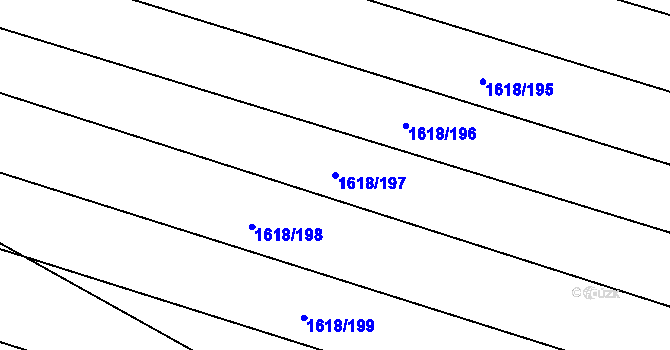 Parcela st. 1618/197 v KÚ Horka nad Moravou, Katastrální mapa