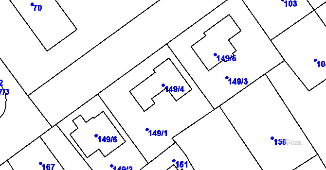 Parcela st. 149/4 v KÚ Horka nad Moravou, Katastrální mapa