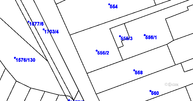 Parcela st. 556/2 v KÚ Horka nad Moravou, Katastrální mapa