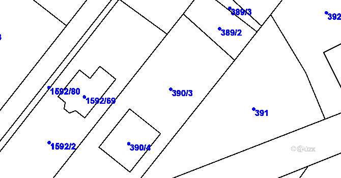 Parcela st. 390/3 v KÚ Horka nad Moravou, Katastrální mapa