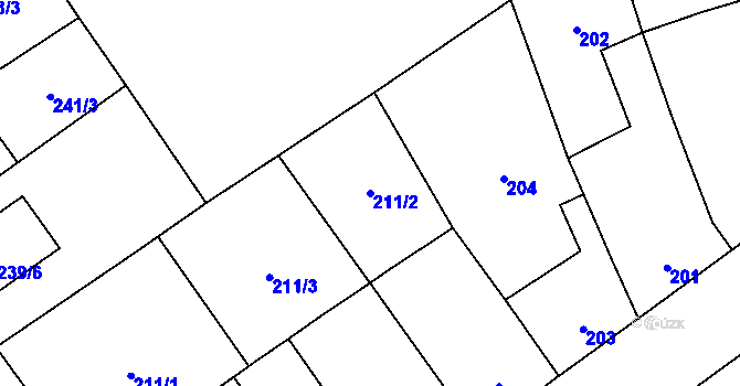 Parcela st. 211/2 v KÚ Horka nad Moravou, Katastrální mapa