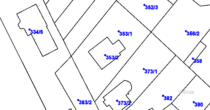 Parcela st. 353/2 v KÚ Horka nad Moravou, Katastrální mapa