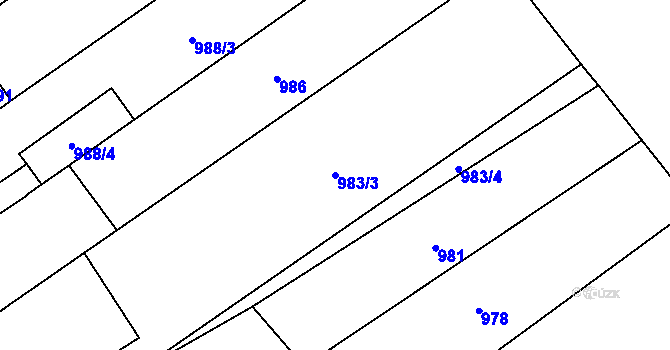Parcela st. 983/3 v KÚ Horka nad Moravou, Katastrální mapa