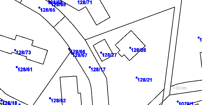 Parcela st. 128/27 v KÚ Horky u Tábora, Katastrální mapa