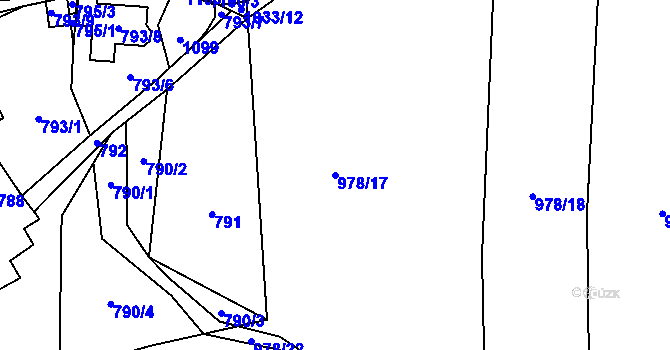 Parcela st. 978/17 v KÚ Horky u Tábora, Katastrální mapa