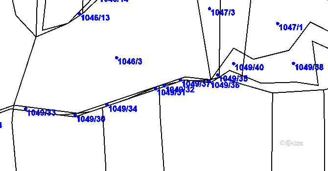 Parcela st. 1049/32 v KÚ Horky u Tábora, Katastrální mapa