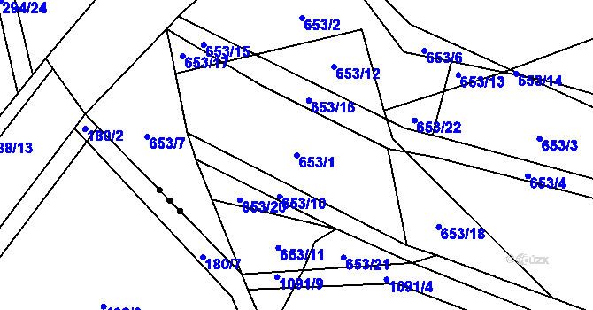 Parcela st. 653/1 v KÚ Horky u Tábora, Katastrální mapa