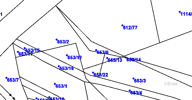 Parcela st. 653/6 v KÚ Horky u Tábora, Katastrální mapa