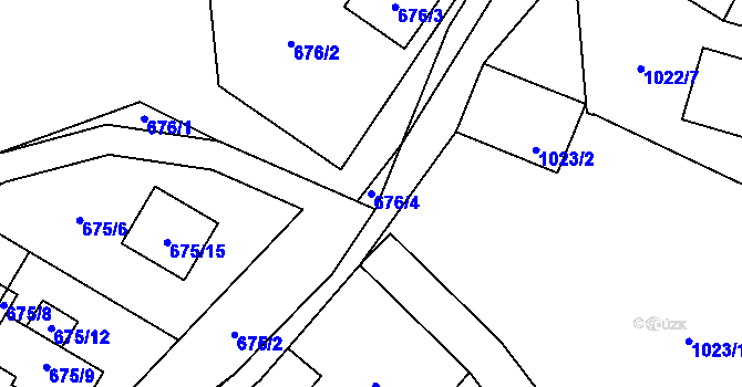 Parcela st. 676/4 v KÚ Horky u Tábora, Katastrální mapa