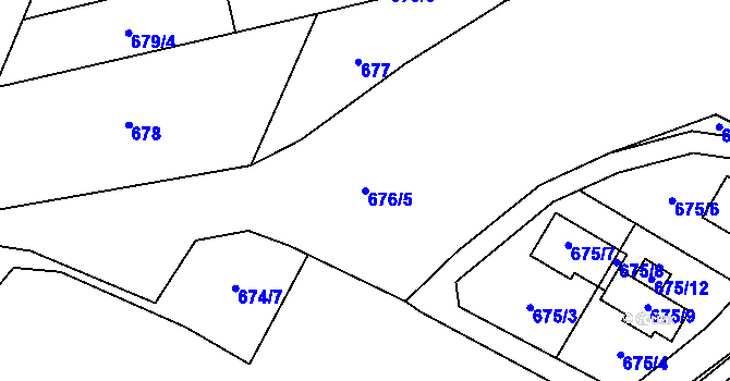 Parcela st. 676/5 v KÚ Horky u Tábora, Katastrální mapa