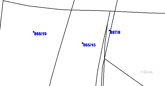 Parcela st. 865/15 v KÚ Horky u Tábora, Katastrální mapa