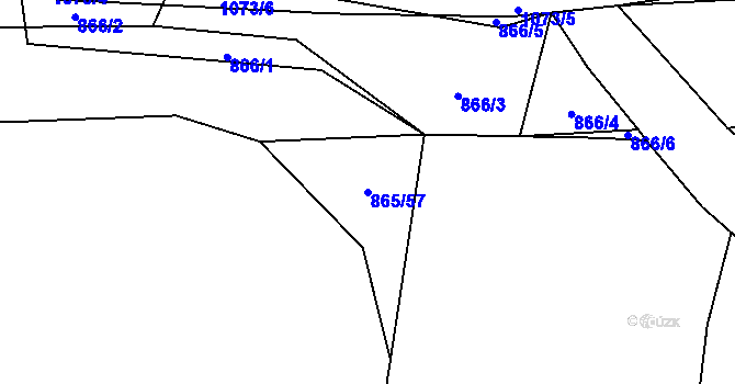 Parcela st. 865/57 v KÚ Horky u Tábora, Katastrální mapa