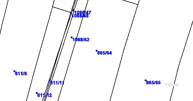 Parcela st. 865/64 v KÚ Horky u Tábora, Katastrální mapa