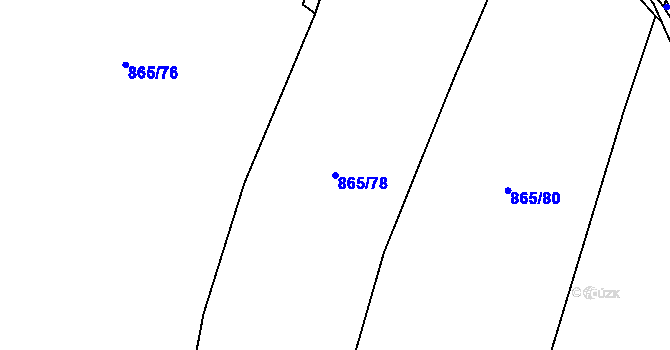 Parcela st. 865/78 v KÚ Horky u Tábora, Katastrální mapa
