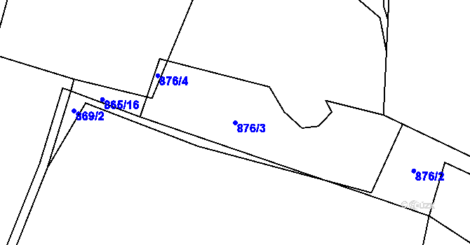 Parcela st. 876/3 v KÚ Horky u Tábora, Katastrální mapa