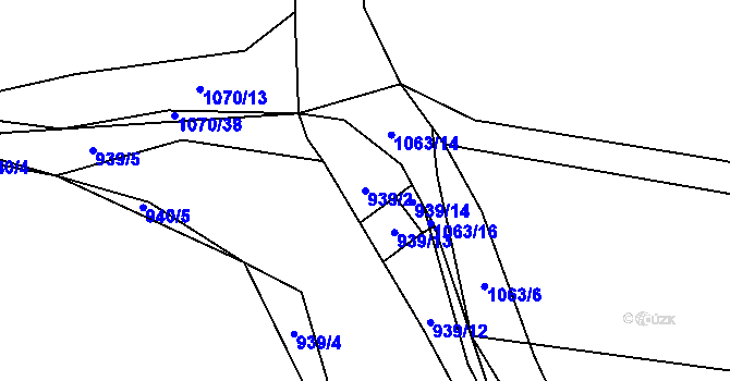 Parcela st. 939/2 v KÚ Horky u Tábora, Katastrální mapa