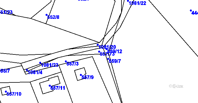 Parcela st. 557/73 v KÚ Horky u Tábora, Katastrální mapa