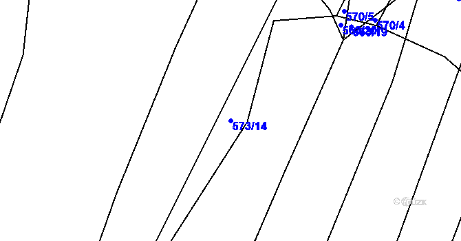 Parcela st. 573/14 v KÚ Horky u Tábora, Katastrální mapa