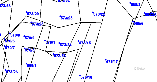 Parcela st. 573/15 v KÚ Horky u Tábora, Katastrální mapa