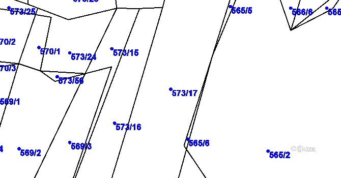 Parcela st. 573/17 v KÚ Horky u Tábora, Katastrální mapa
