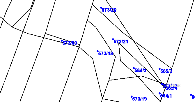 Parcela st. 573/18 v KÚ Horky u Tábora, Katastrální mapa
