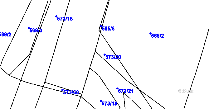 Parcela st. 573/20 v KÚ Horky u Tábora, Katastrální mapa