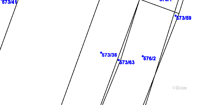 Parcela st. 573/38 v KÚ Horky u Tábora, Katastrální mapa