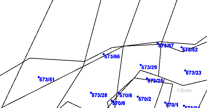 Parcela st. 573/66 v KÚ Horky u Tábora, Katastrální mapa