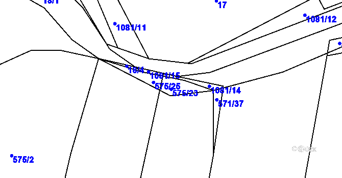 Parcela st. 575/23 v KÚ Horky u Tábora, Katastrální mapa