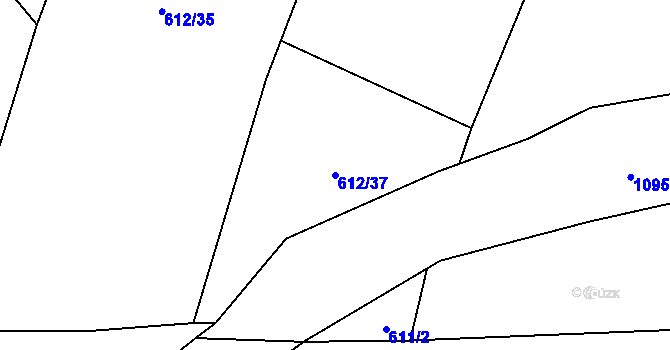 Parcela st. 612/37 v KÚ Horky u Tábora, Katastrální mapa