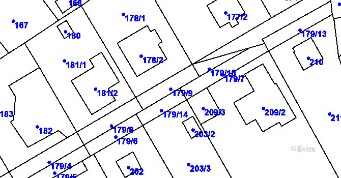 Parcela st. 179/9 v KÚ Horky u Tábora, Katastrální mapa