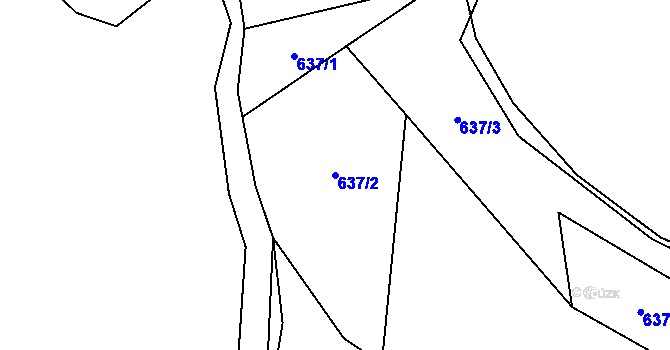 Parcela st. 637/2 v KÚ Horky u Tábora, Katastrální mapa