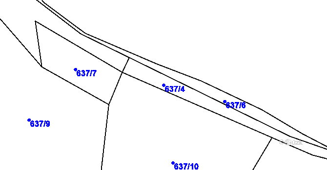 Parcela st. 637/4 v KÚ Horky u Tábora, Katastrální mapa