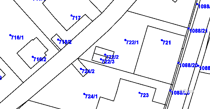 Parcela st. 722/2 v KÚ Horky u Tábora, Katastrální mapa