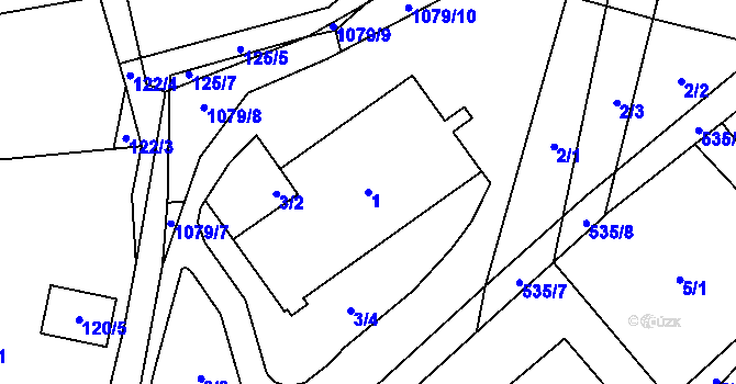 Parcela st. 1 v KÚ Horky u Tábora, Katastrální mapa